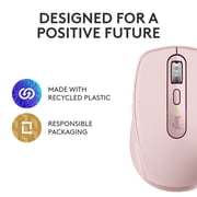 Logitech MX Anywhere 3S Compact Wireless Mouse, Fast Scrolling, 8K DPI Any-Surface Tracking, Quiet Clicks, Programmable Buttons, USB C, Bluetooth, Windows PC, Linux, Chrome, Mac, Rose