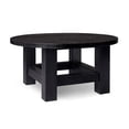 thumbnail image 4 of Maven Lane Marco Round Wooden Coffee Table Rustic Furniture, Aged Black, 4 of 6