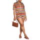thumbnail image 3 of Txlixc Mono corto de punto para mujer, mono de verano a rayas con cuello vuelto de manga corta con bolsillos Txlixc Moda, 3 of 7