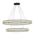 thumbnail image 3 of Indoor Ceiling Decorative Iron And Stainless Steel Monroe 40 Inch Led Oval Double Ring Pendant - Black, 3 of 7