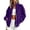 Purple, variant on Smupbvky Womens Velour Zip Up Bomber Coat Stand Collar Long Sleeve Oversized Jacket Fall Winter Casual with Pockets (S, Wine)