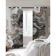 thumbnail image 3 of Black Marble Blackout Curtains 54 Inches Long for Bedroom, Retro Chic Abstract Mottled Texture Art Thermal Insulated Room Darkening Black Out Window Curtain Panels Grommet Drapes for Living Room, 3 of 8