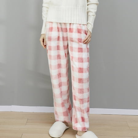 

SBYOJLPB Women Fashion Casual Pants Women s Warm Winter Sleepwear Womens Plaid Flannel Pajama Pants Clearance