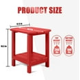 thumbnail image 7 of Nalone Adirondack Side Table 16.5" Outdoor HDPE Plastic Double Small End Table for Patio (Red), 7 of 7