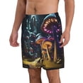 thumbnail image 2 of Kdxio Purple Glowing Mushroom Pattern Mens Casual Shorts - Drawstring Summer Beach Sports Shorts for Men, 2 of 5