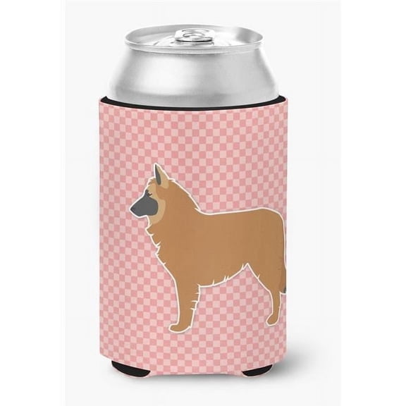 Belgian Shepherd Checkerboard Pink Can or Bottle Hugger