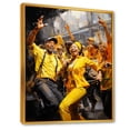 thumbnail image 2 of Designart "Fusion Of Yellow Jazz Dance II" Dance Floater Framed Wall Art Living Room, 2 of 5