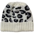 thumbnail image 2 of Bonnet à Queue de Cheval Femme Mode Hiver Chaud Léopard Crâne Désordonné Bonnet de Trou de Bun, 2 of 5
