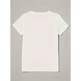 thumbnail image 2 of Women's Casual Short Sleeve T-Shirt - "Just a Who Loves Books & Coffee" Graphic Print, Soft Cotton, Round Neck, Machine Washable, White Tee for Book & Coffee Lovers, 2 of 5