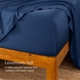 thumbnail image 3 of Bare Home Bamboo Fitted Sheet - Made from Rayon Fibers - Deep Pockets - Soft, Cooling & Breathable - Queen, Dark Blue, 3 of 9