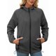 thumbnail image 1 of Chaqueta Impermeable para Mujer, Cortavientos, Impermeable, con Capucha, Plegable y Bolsillos. Gris Oscuro XL, 1 of 9