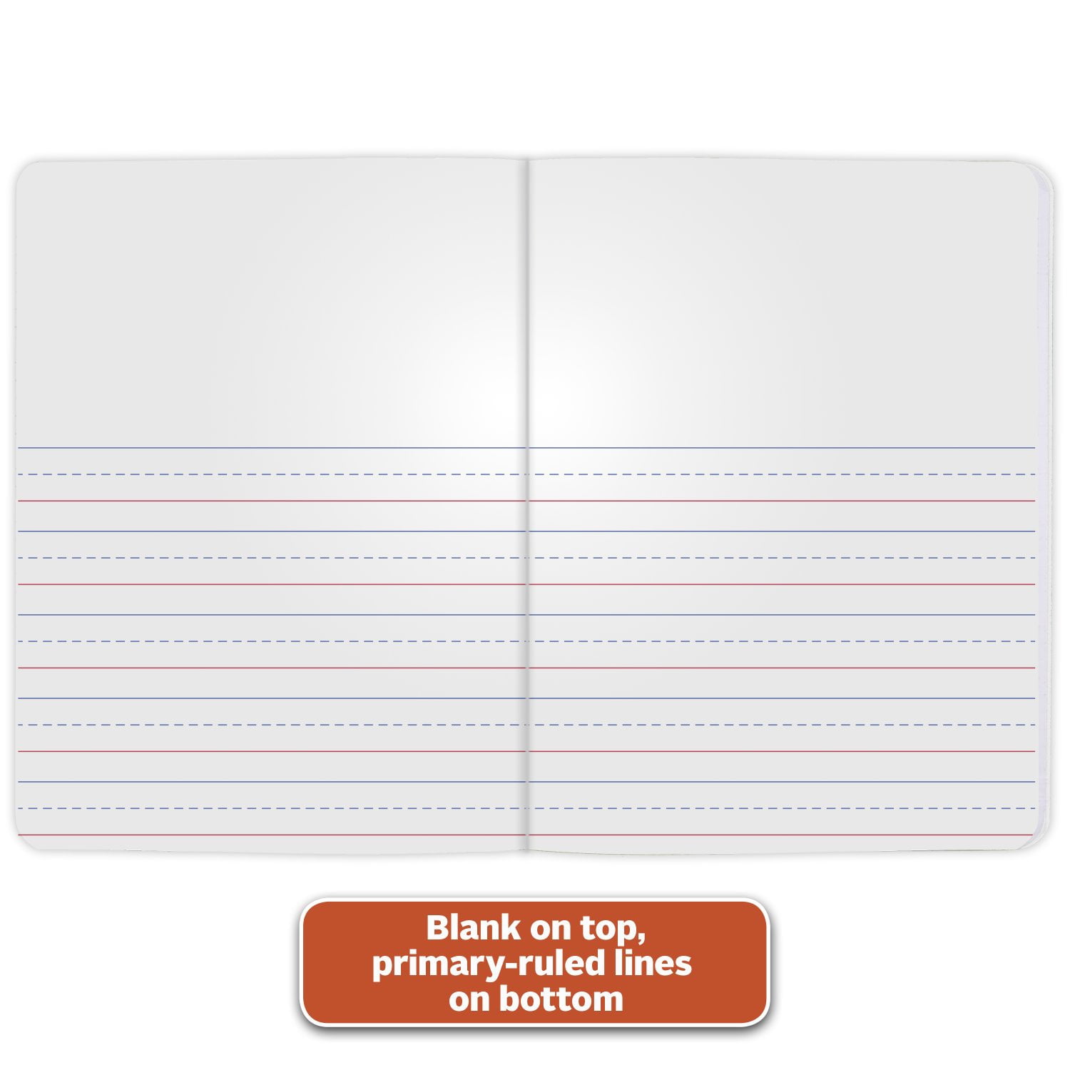 Mead Primary Journal Half Page Ruled, 100 Sheets Per Book, Pack of 6