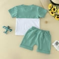 thumbnail image 4 of Boys Clothes Boys Clothes 5T Baby Boy Clothes Toddler Summer Outfit Short Sleeve T-Shirt Tee Tops Joggers Casual Shorts 2Pcs Clothing Set Blue 6-12 Months, 4 of 4