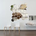 thumbnail image 4 of 12 Pieces Hexagon Mirror Stickers 3D Clear Smooth Surface Reflective Effect Self-adhesive High Viscosity Wall Decal Decoration, 4 of 8