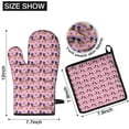 thumbnail image 6 of Pink Dachshund Chips Kitchen Oven Mitt and Pot Holder Sets 2 Pcs for Baking, Cooking and Grilling, Heat Resistant Up To 392 °F, 6 of 7