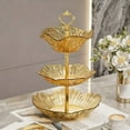 thumbnail image 1 of weibbin 3-Tier Gold Fruit Bowl & Tray with Stand Triple Layer for Snacks, Nuts, Bread & Candy Storage, 1 of 6