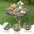 thumbnail image 4 of Forest Camo Branches Leaves Pattern Square Fitted Tablecloth with Elastic Edge,Square Table Cover,Washable Elastic Table Cover for Home Kitchen Party Decor 34"x34", 4 of 6