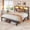 Rustic Brown, variant on EnHomee Metal Platform Bed Frame with Headboard King Size Bed Frame with 4-Tier Storage Shelf & 3 Open Compartments & LED Lights & Charging Station ,Black