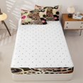 thumbnail image 4 of Castle Fairy Leopard Print Zipper Twin Comforter Sets with Fitted Sheet and 2 Pillowcases, Sport Billiard Zipper Bedding Set, Black Pink Brown,4-Piece, 4 of 6