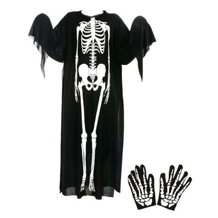Halloween Ghost Robes Skull Skeleton Bodysuits Kids Party Cloak Cosplay