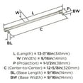thumbnail image 6 of Amerock Faircrest 12-5/8 inch (320mm) Center-to-Center Satin Nickel Cabinet Pull, 6 of 7