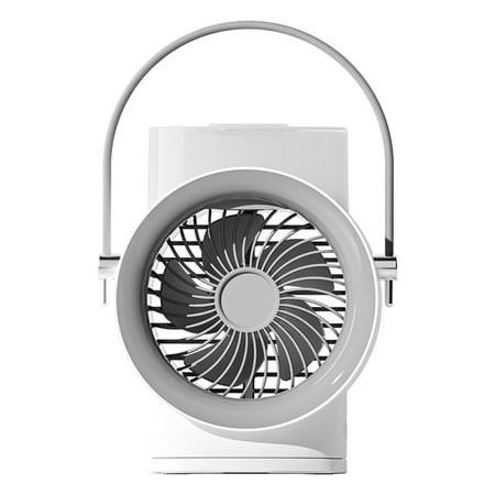 

Ovzne Portable Air Conditioner Personal Air Cooler USB Personal Desktop Cooling Fan with Free Speeds Adjustable Wind Direction Mini Air Desktop Cooling Humidifier Fan for Room/Office/Camping White
