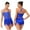 Royal Blue, variant on SiiRoh Womens Fringe Sparkly Latin Dance Leotard Sleeveless Halter Bodysuit Samba Salsa Dancewear Fluorescent Yellow S