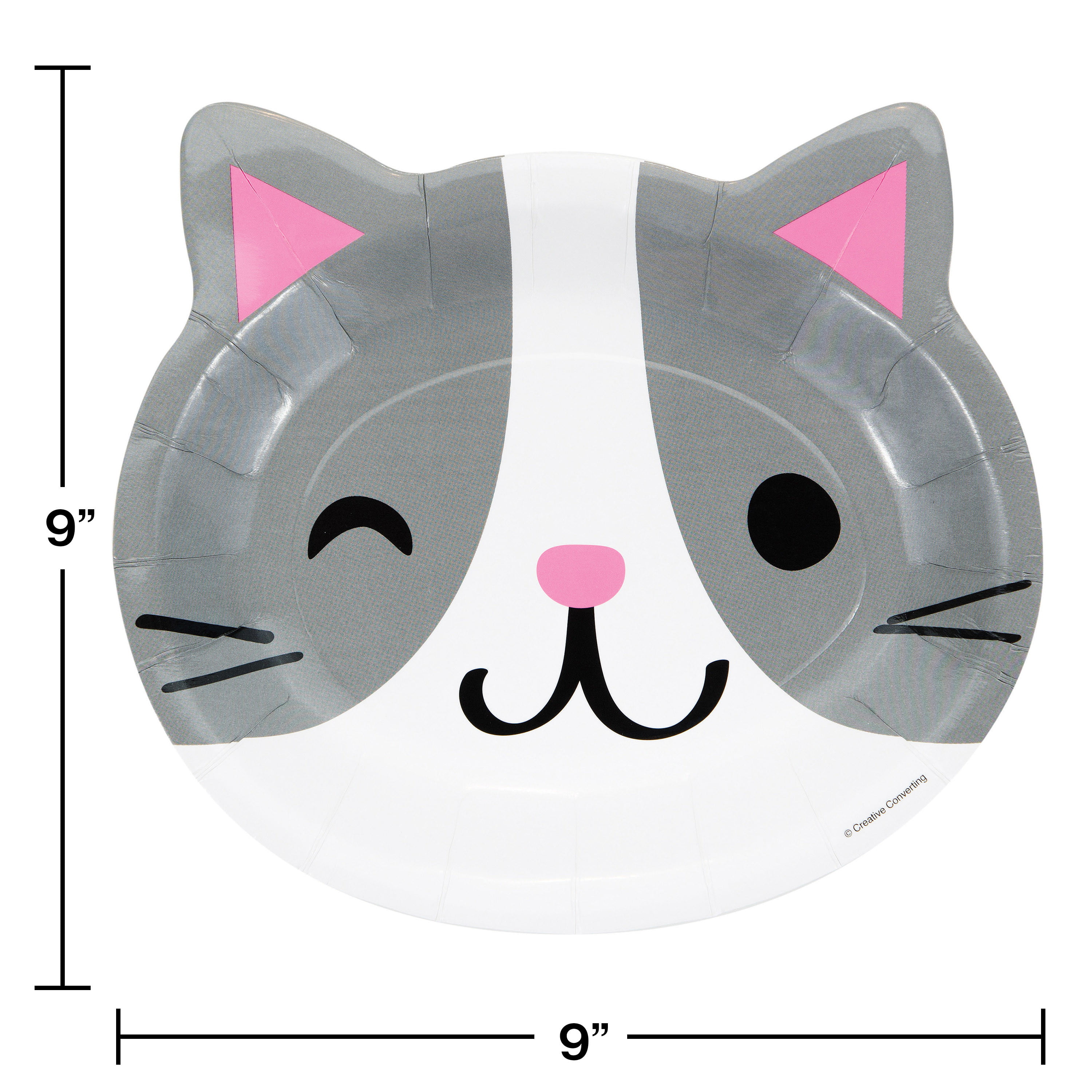 Purr-Fect Kitty Cat Party 7 Inch Paper Plates 8 Per Pack Girls Birthday Party 