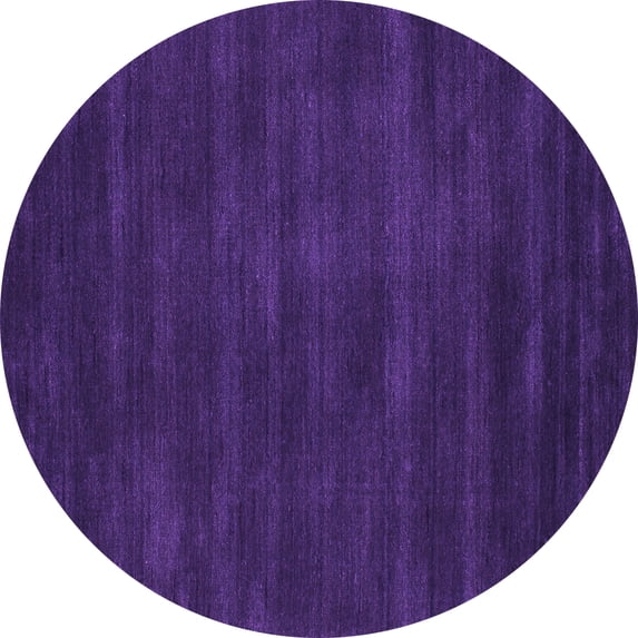 Ahgly Company Indoor Round Abstract Purple Contemporary Area Rugs, 4' Round