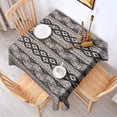 thumbnail image 2 of Black Geometric Diamond Striped Pattern Square Tablecloth,Waterproof Square Table Cover,Wipeable Spillproof Washable Table Cover for Home Kitchen Party Decor 52"x52"(132x132cm), 2 of 6