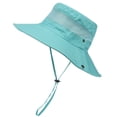 thumbnail image 4 of AJGRHE Sun Hats for Men Women Breathable Wide Brim Fishing Hat Hiking Summer UV Protection Bucket Hats UPF 80+ Blue One Size, 4 of 4