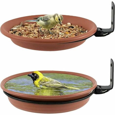 Bebedero para pájaros, comedero para pájaros independiente al aire libre, baños para pájaros silvestres, alimentador de alimentos para bañera colgante, kit de decoración de jardín para atraer pájaros