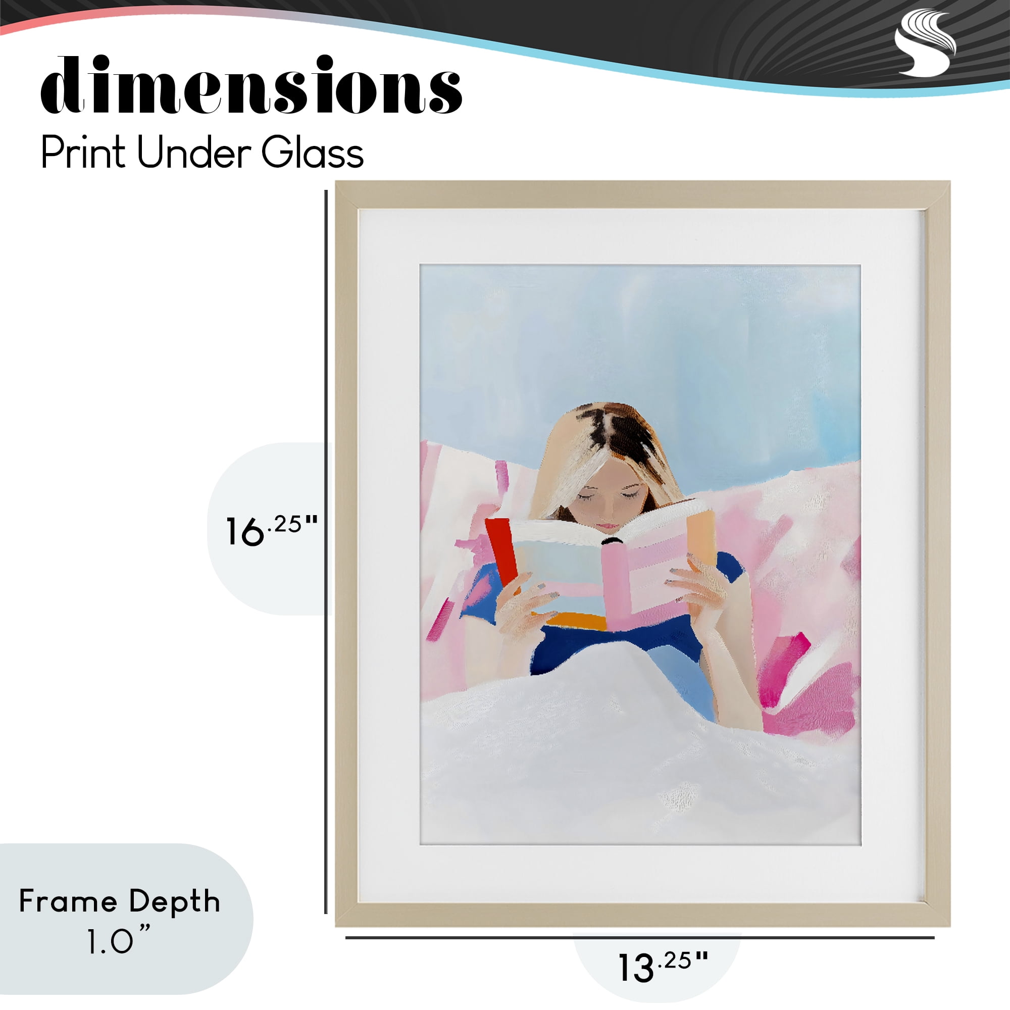 Stupell Industries Cozy Reading In Bed Birch Framed Print Under Glass, design by The Prints Vibe