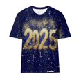 thumbnail image 4 of Camisetas Casuales de Mujer Año Nuevo Impreso Suéter de Manga Corta Cuello Redondo, Top de Moda para el Uso Diario, 4 of 4