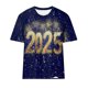 thumbnail image 4 of Camisetas Casuales de Mujer Año Nuevo Impreso Suéter de Manga Corta Cuello Redondo, Top de Moda para el Uso Diario, 4 of 4