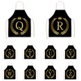 thumbnail image 3 of Cheers Cooking Apron Soft Touch Waterproof Flax Alphabet Pattern Printed Kitchen Long Bib Home Supplies, 3 of 8