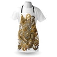 thumbnail image 3 of Clock Apron The Gears in the Style of Steampunk Mechanical Design Engineering Theme Print, Unisex Kitchen Bib Apron with Adjustable Neck for Cooking Baking Gardening, Gold and Brown, by Ambesonne, 3 of 3