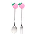 thumbnail image 1 of EeaseCA 4 Pcs Outils de Table Créatifs en Forme de Fruit Fourchette Cuillère en Acier Inoxydable, 1 of 7