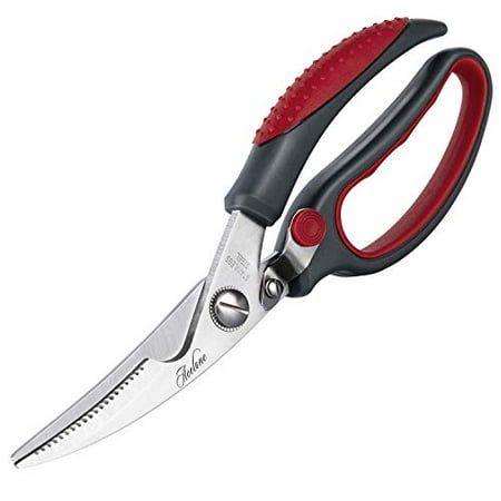 

ACELONE Spring Loaded Poultry Shears - Heavy Duty Kitchen Chicken Shears With Anti-Slip Handle & Safety Lock - Poultry Scissors For Meat Game Chicken Bone Poultry & More.