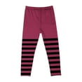 thumbnail image 7 of Frostluinai Halloween s 3-8Y Little Girls Striped Leggings High Waist Stretch Yoga Workout Tight Funny Color Block Party Leggings, 7 of 7