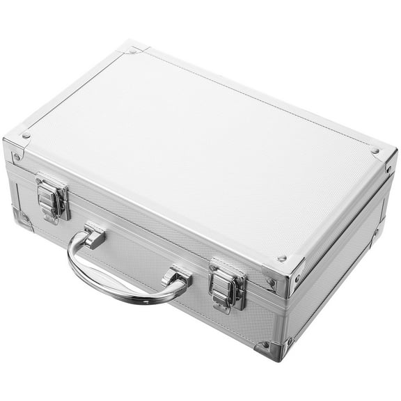 WEUVEB Durable Plated Silver Tools Box Organizer Portable Tool Storage Container for Car and Home
