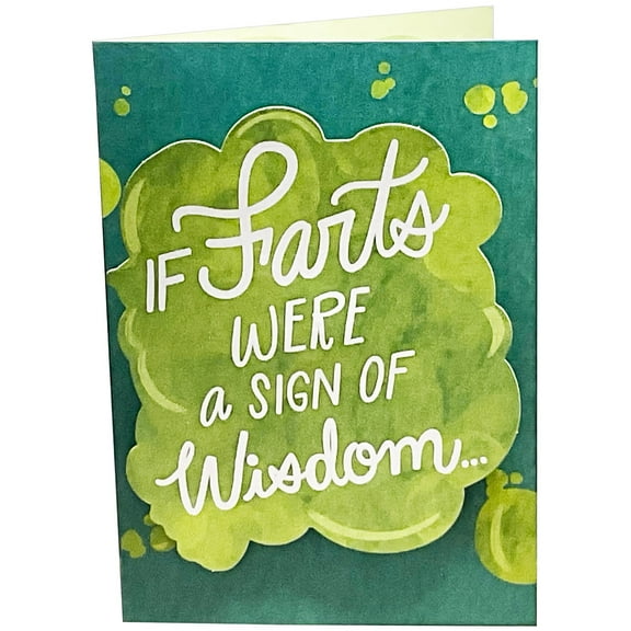 Designer Greetings If Farts Were a Sign of Wisdom Green Cloud 3D Spring Activated Pop Out Funny / Humorous Father's Day Card