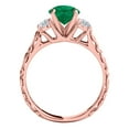 thumbnail image 3 of Mauli Jewels Rings for Women 0.70 Carat Diamond And Round Shaped Emerald Ring 4-prong 10K Rose Gold, 3 of 6