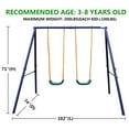 thumbnail image 5 of Tcbosik Metal Swing Set for Backyard, Outdoor Swing Frame with 2 Swing Set, A-Frame Swing Stand, 200lbs Weight Capacity, Blue, 5 of 7