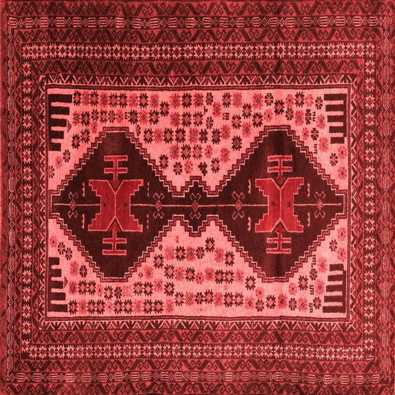 Ahgly Company Indoor Square Persian Red Traditional Area Rugs, 4' Square