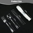 thumbnail image 2 of 100 Pack Pre-Rolled Clear Cutlery Sets - Heavy Duty Clear Plastic Silverware, Wrapped Disposable Silverware & Napkins for Weddings, Parties, Events, 2 of 7