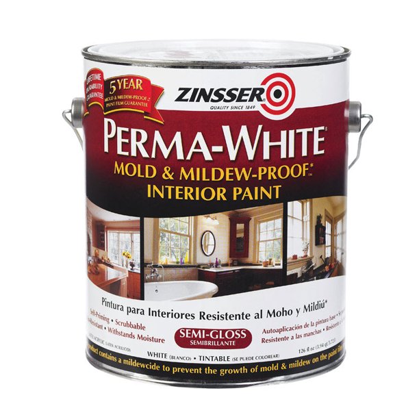 Zinsser PermaWhite SemiGloss White WaterBased Mold and MildewProof