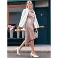 thumbnail image 2 of Ecetana Women's Chunky Heel Pumps Pointed Toe Bow Knot Heel Dress Shoes for Wedding Party Daily, 2 of 6