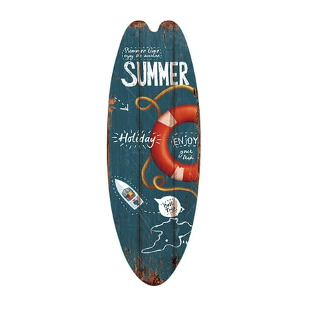 

Casual Summer Beach Surfing Door Sign Decor Bar Wall Front Pendant Wooden Hangs