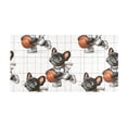 thumbnail image 2 of Bath Mat Soft Plush Non-Slip Absorbent Bathroom Rugs 39"x20" Cartoon Bulldog Playing Basketball, 2 of 8